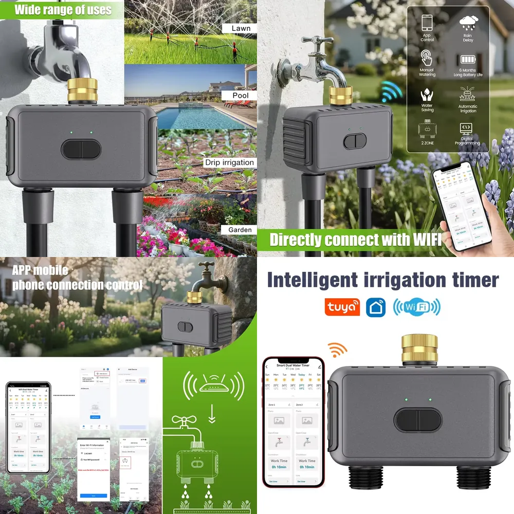 Smart Garden Timer - WAP01 WiFi APP Kontrollü Çift Hortumlu