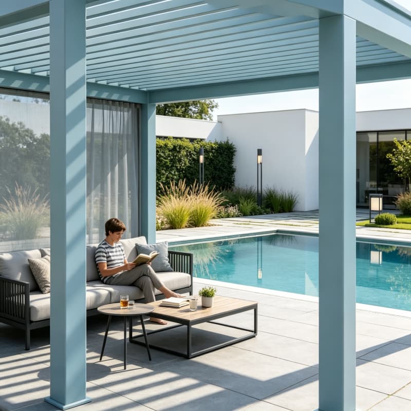 Smart Garden Electric Pergola - Akıllı Elektrikli Pergola Alüminyum Motorlu Panjurlu