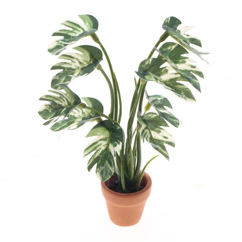 Smart Garden In Home - Yeni.1PC 1/12 Dollhouse Simülasyon Monstera Yeşil