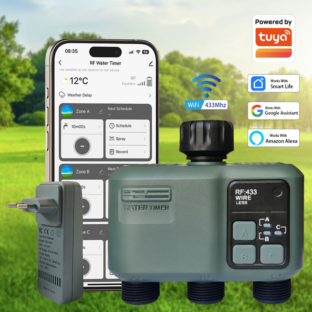 Smart Garden Timer - Tuya Wifi+RF433 3 Çıkışlı Su Zamanlayıcısı